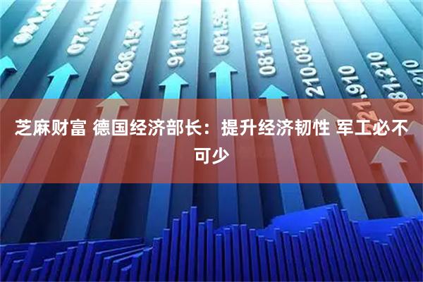 芝麻财富 德国经济部长：提升经济韧性 军工必不可少